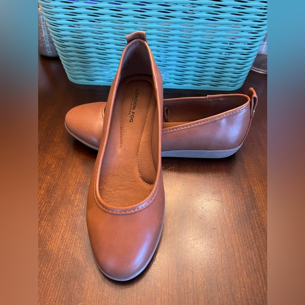 LONDON FOG Baden Ballet Flats, Caramel Brown - SZ 7M